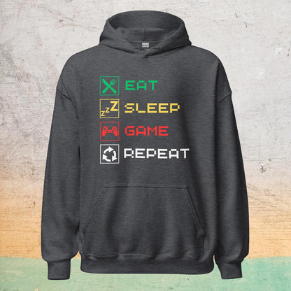 Essential Crew Hoodie - Eat Sleep Game Repeat