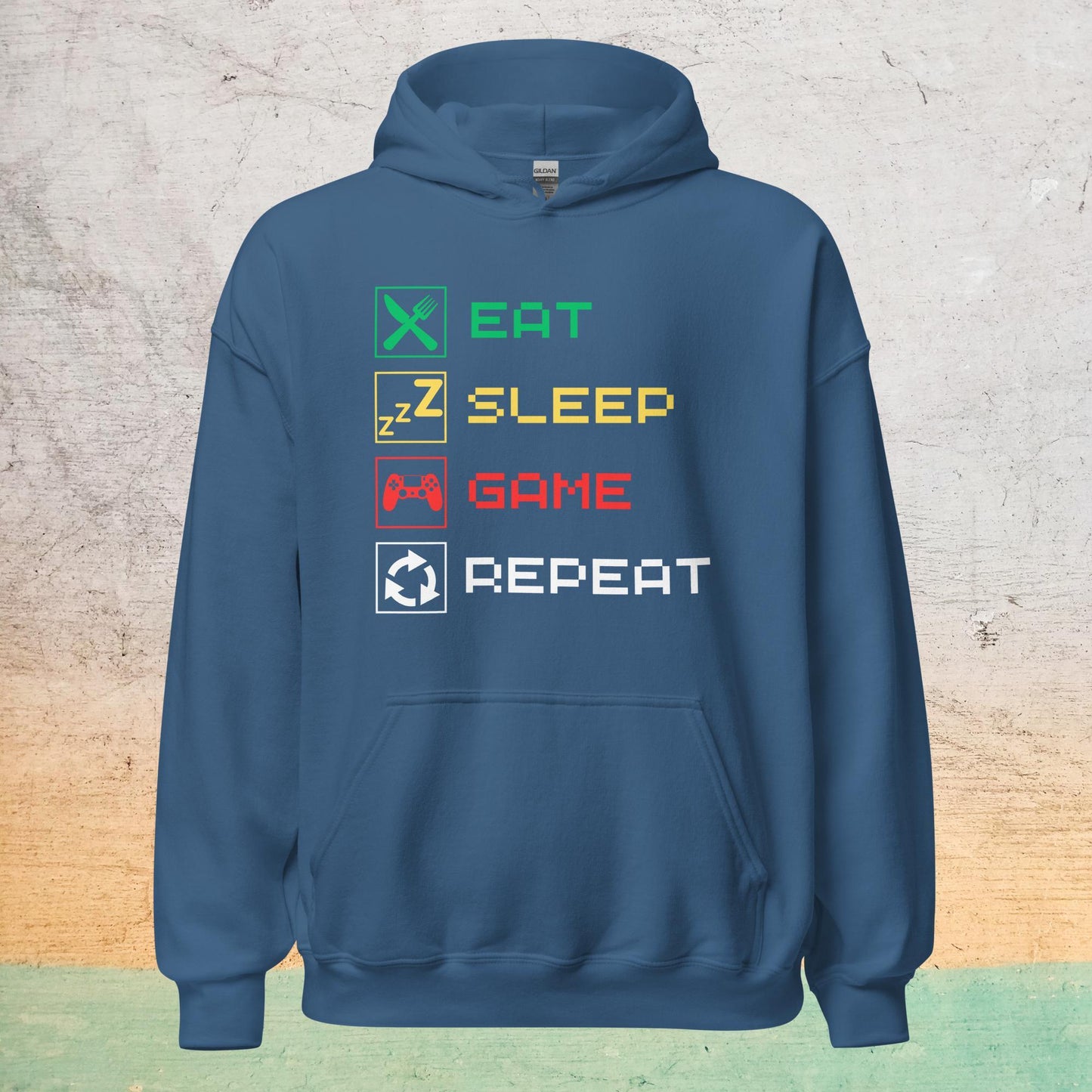 Essential Crew Hoodie - Eat Sleep Game Repeat