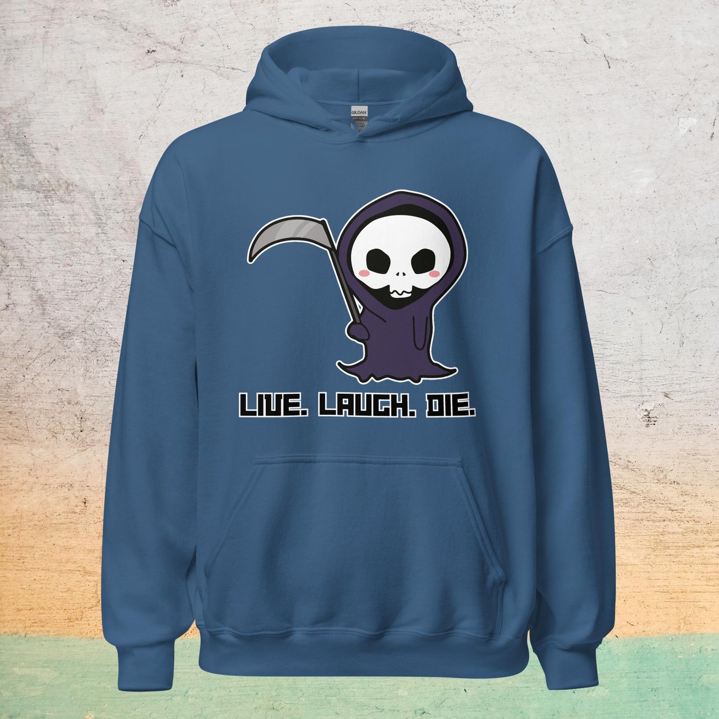 Essential Crew Hoodie - Live Laugh Die