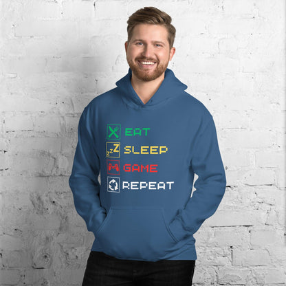 Essential Crew Hoodie - Eat Sleep Game Repeat