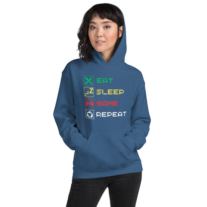 Essential Crew Hoodie - Eat Sleep Game Repeat