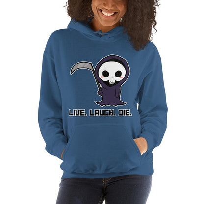 Essential Crew Hoodie - Live Laugh Die