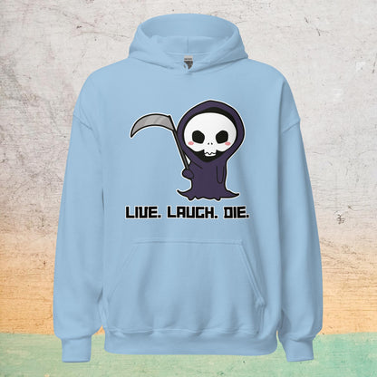 Essential Crew Hoodie - Live Laugh Die