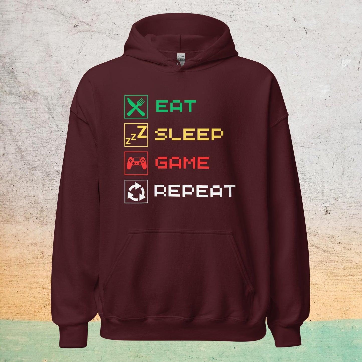 Essential Crew Hoodie - Eat Sleep Game Repeat