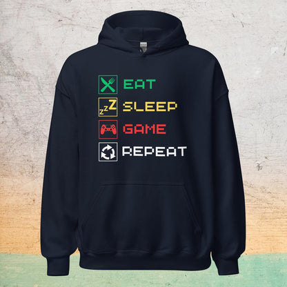 Essential Crew Hoodie - Eat Sleep Game Repeat