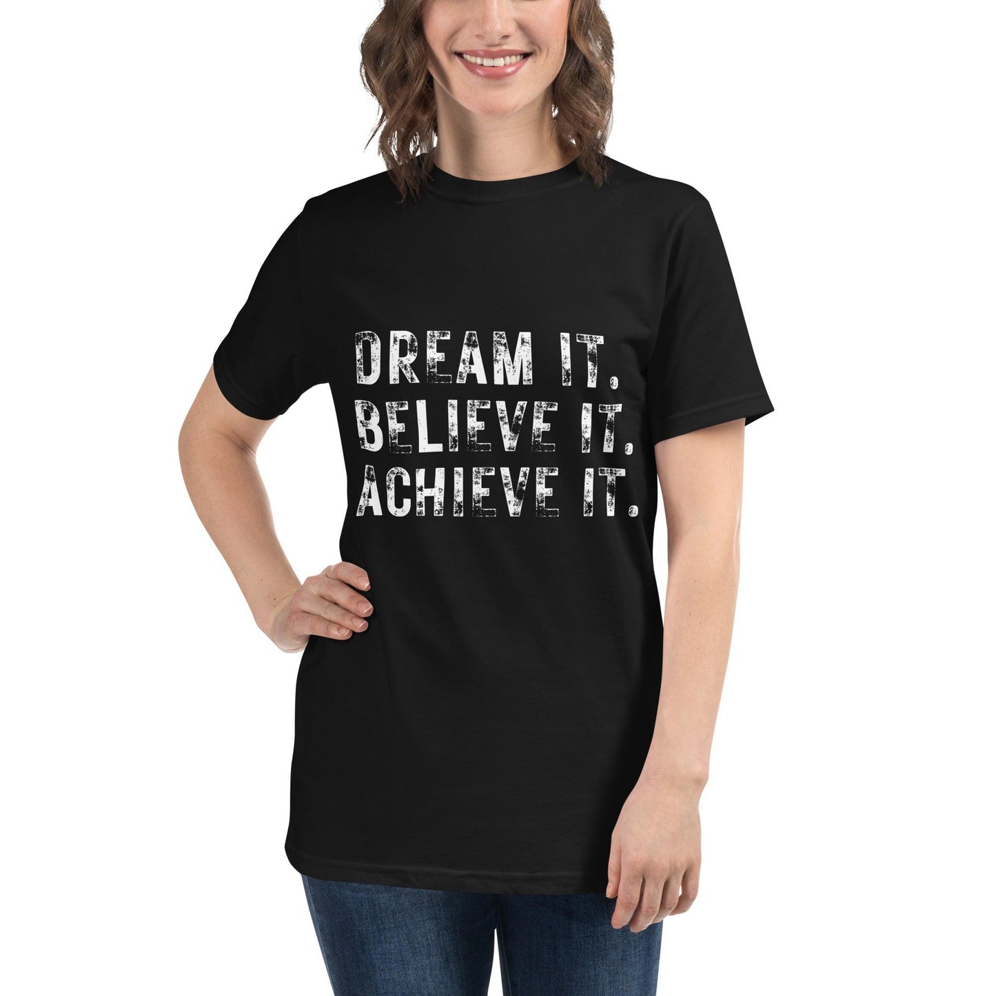 Eco-Friendly Crew Neck T-Shirt - Dream it. Believe it. Achieve it.