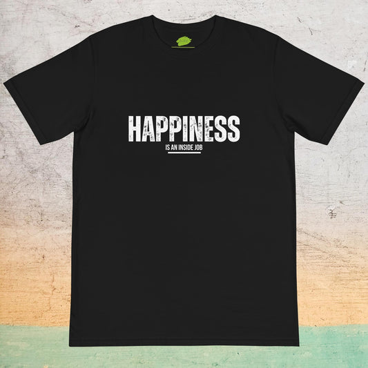 Eco-Friendly Crew Neck T-Shirt - Happiness is an inside job |  | Bee Prints