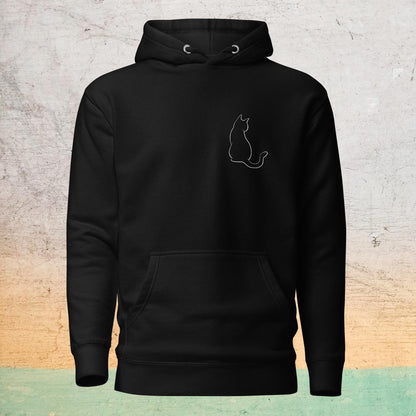 Premium Crew Hoodie - minimal cat