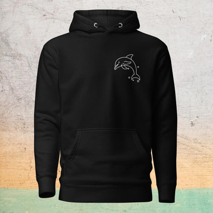 Premium Crew Hoodie - minimal dolphin