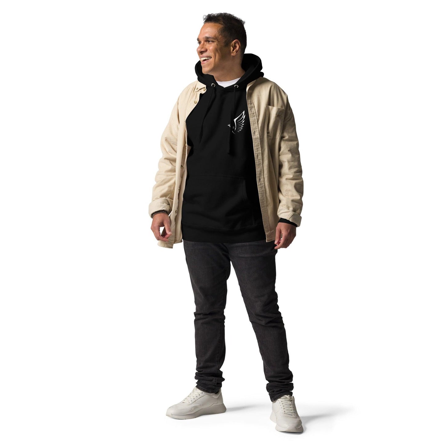 Premium Crew Hoodie - minimal eagle