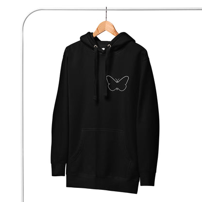 Premium Crew Hoodie - minimal butterfly