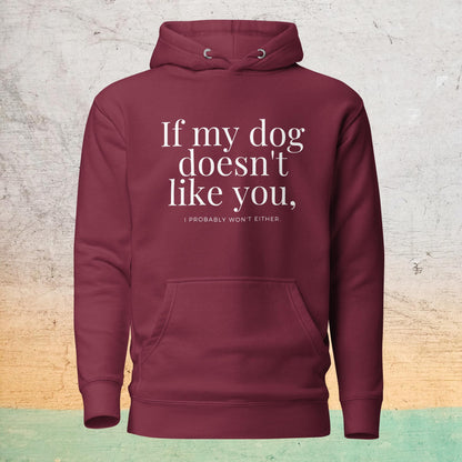 Premium Crew Hoodie - If my dog doesn't like you (dark)