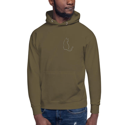 Premium Crew Hoodie - minimal cat