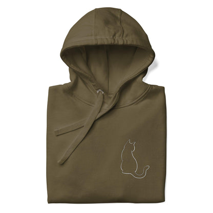 Premium Crew Hoodie - minimal cat