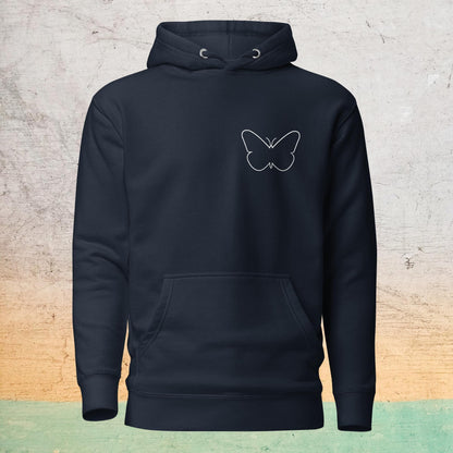 Premium Crew Hoodie - minimal butterfly