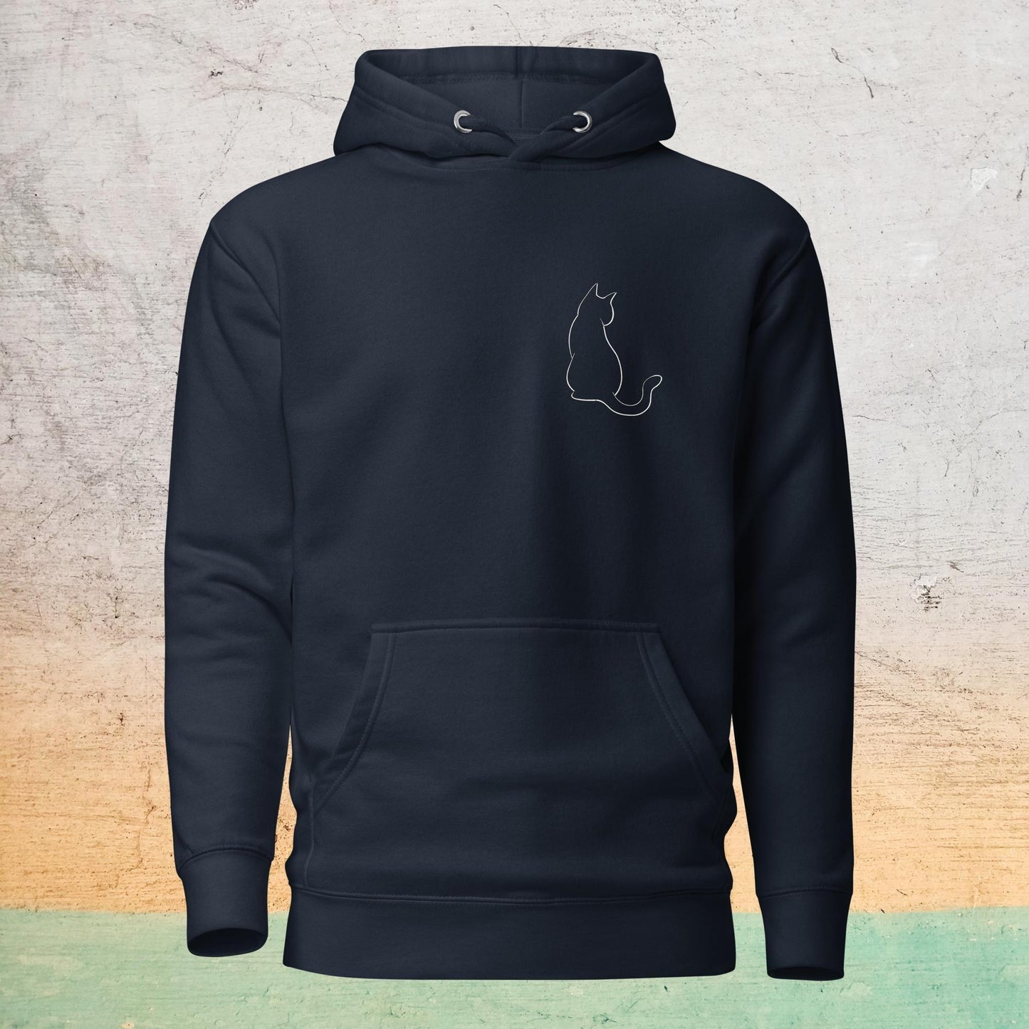 Premium Crew Hoodie - minimal cat