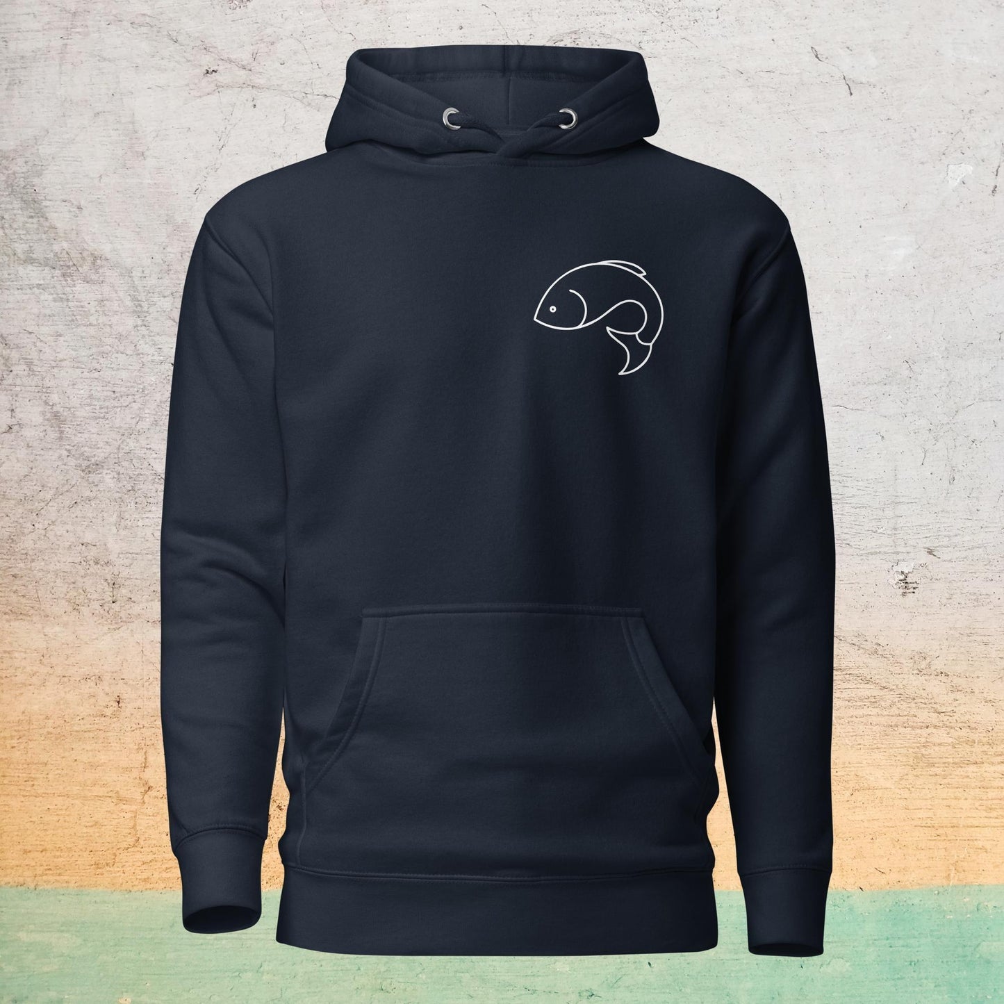 Premium Crew Hoodie - minimal fish |  | Bee Prints