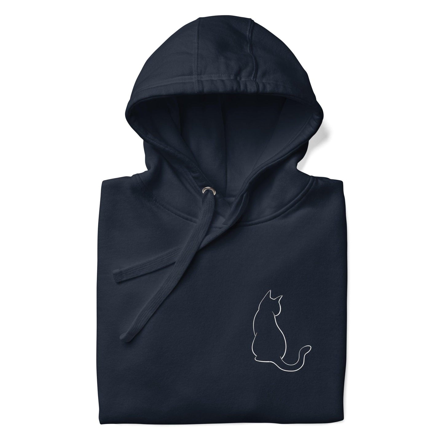 Premium Crew Hoodie - minimal cat