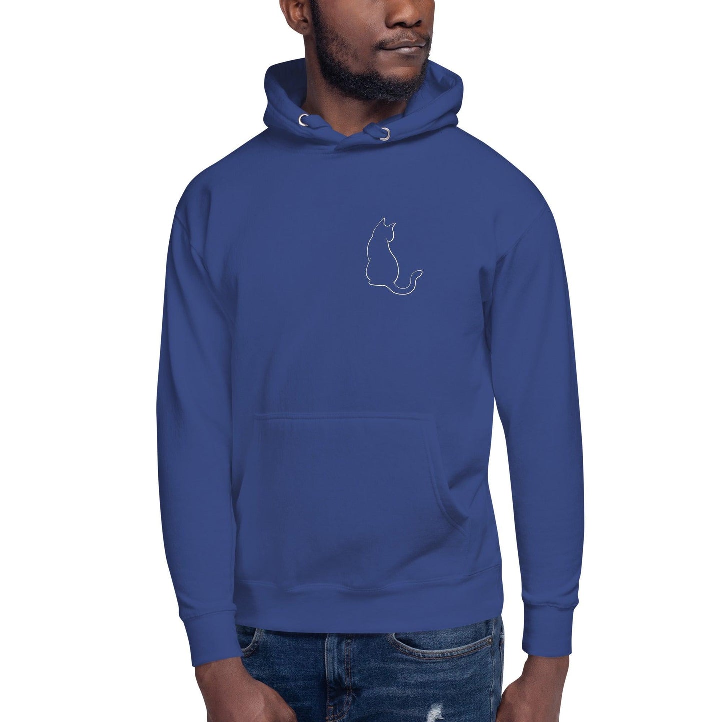 Premium Crew Hoodie - minimal cat