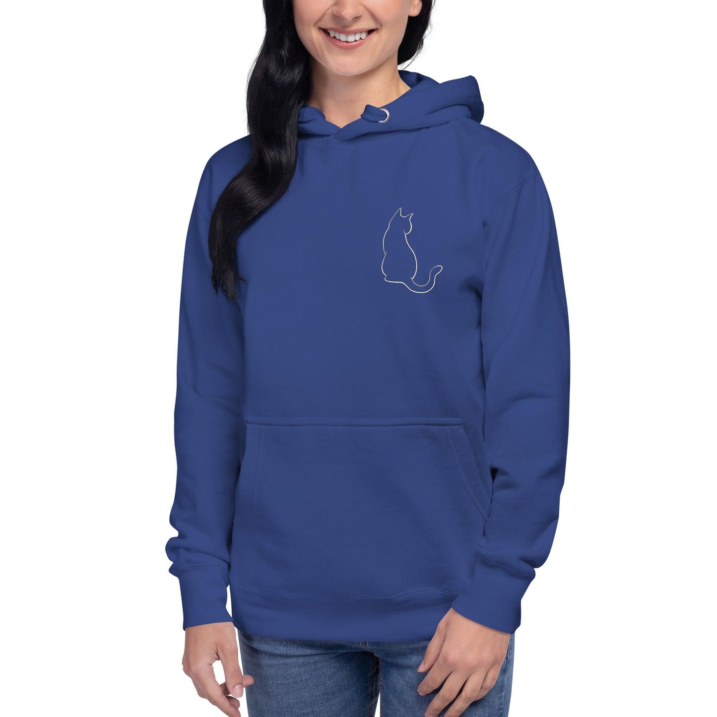 Premium Crew Hoodie - minimal cat