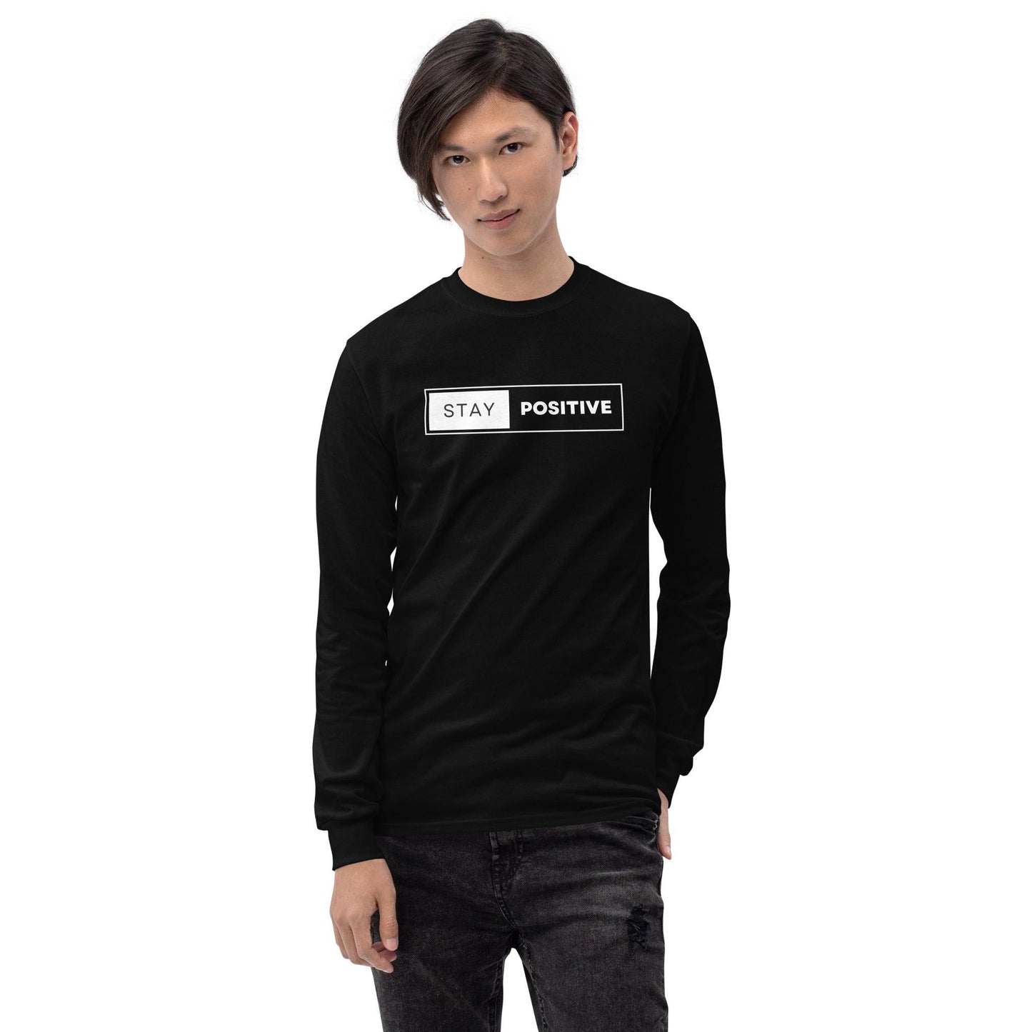 Essential Crew Long Sleeve Tee - Stay Positive