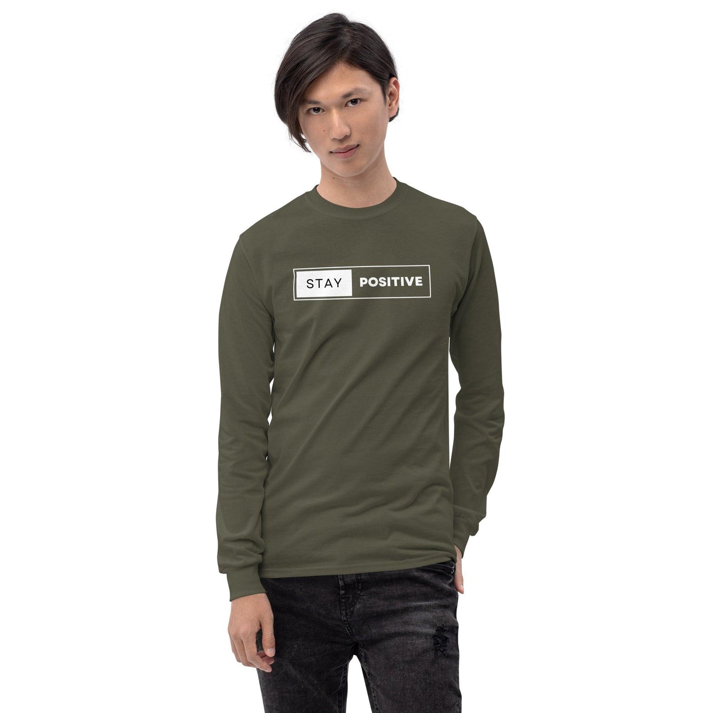 Essential Crew Long Sleeve Tee - Stay Positive