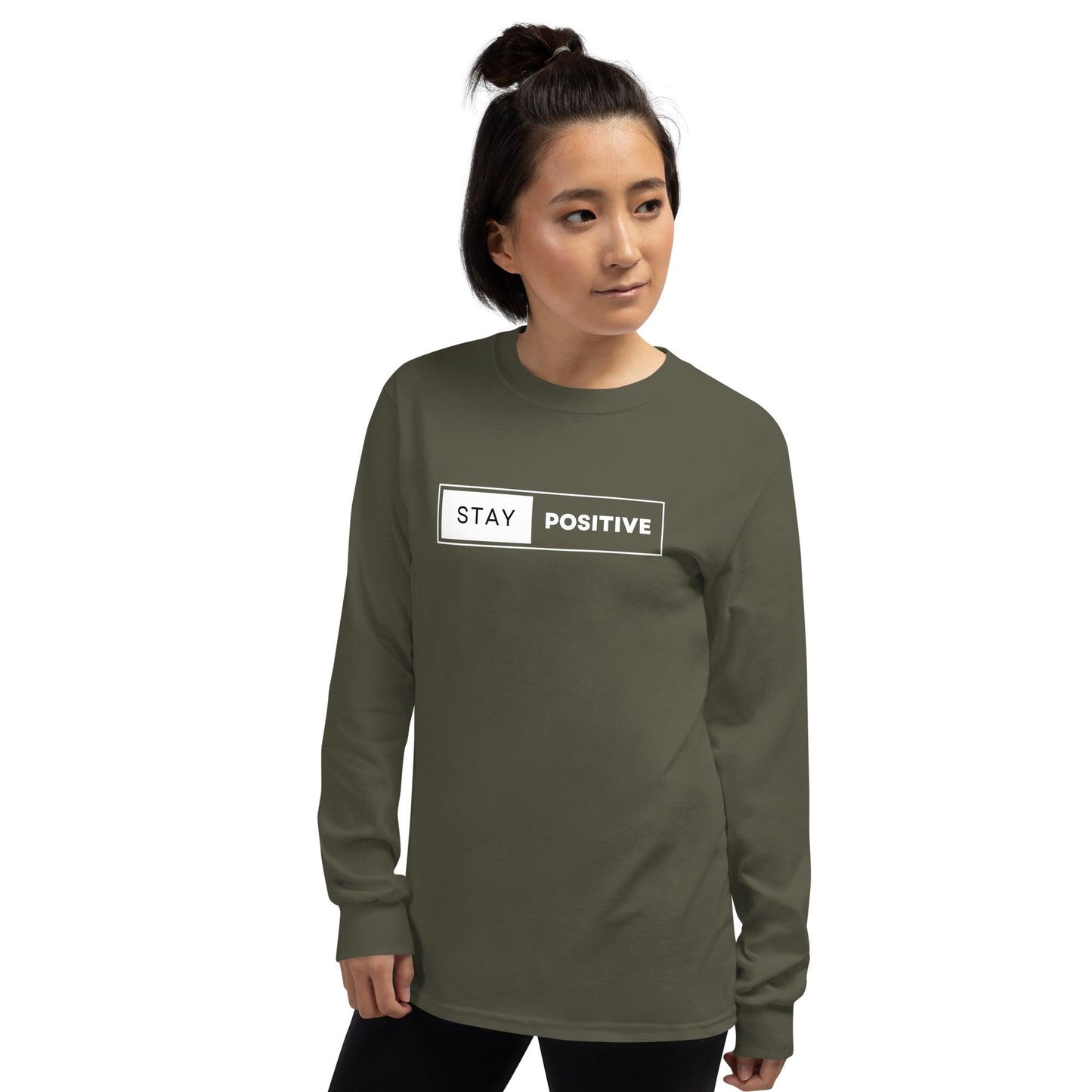 Essential Crew Long Sleeve Tee - Stay Positive