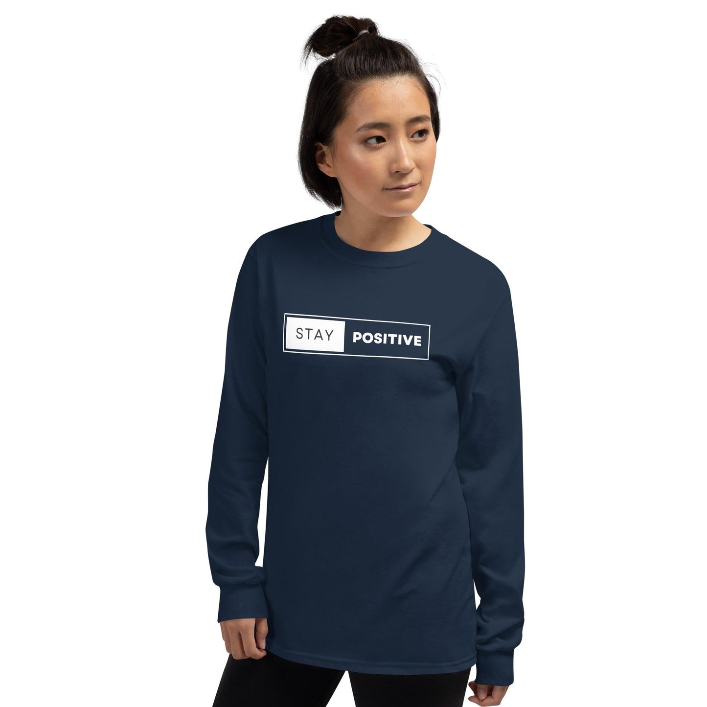 Essential Crew Long Sleeve Tee - Stay Positive