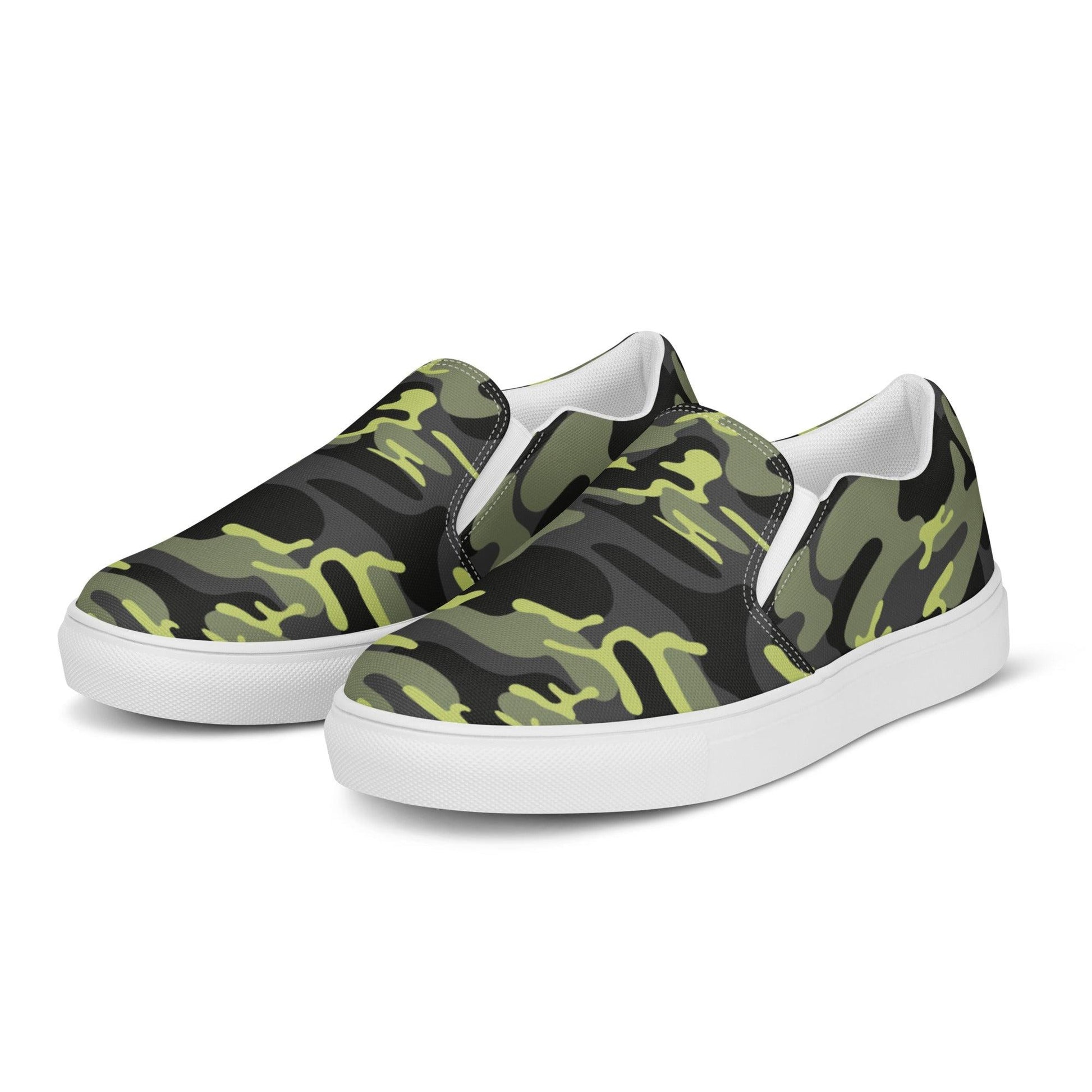 Army green men’s slip-on shoes | Shoes | Bee Prints