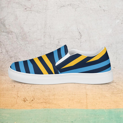 Striped men's slip-on shoes