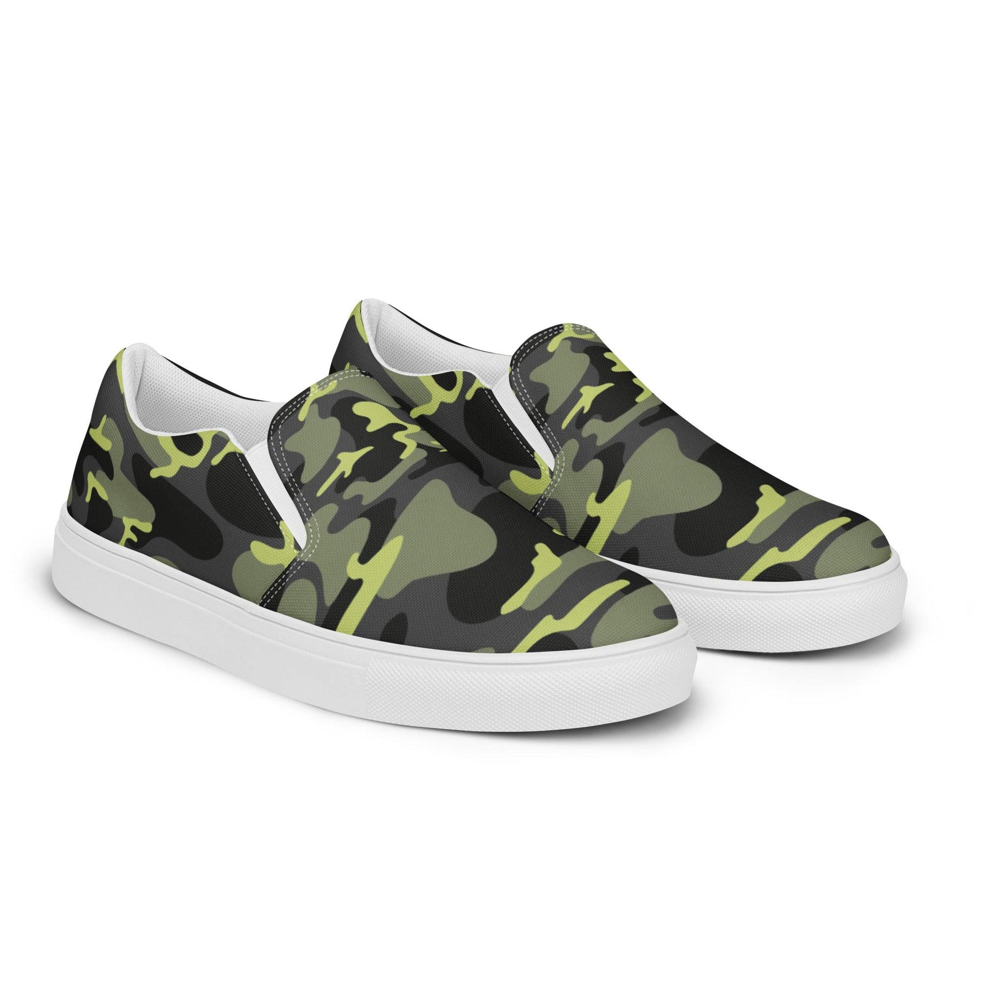 Army green men’s slip-on shoes | Shoes | Bee Prints