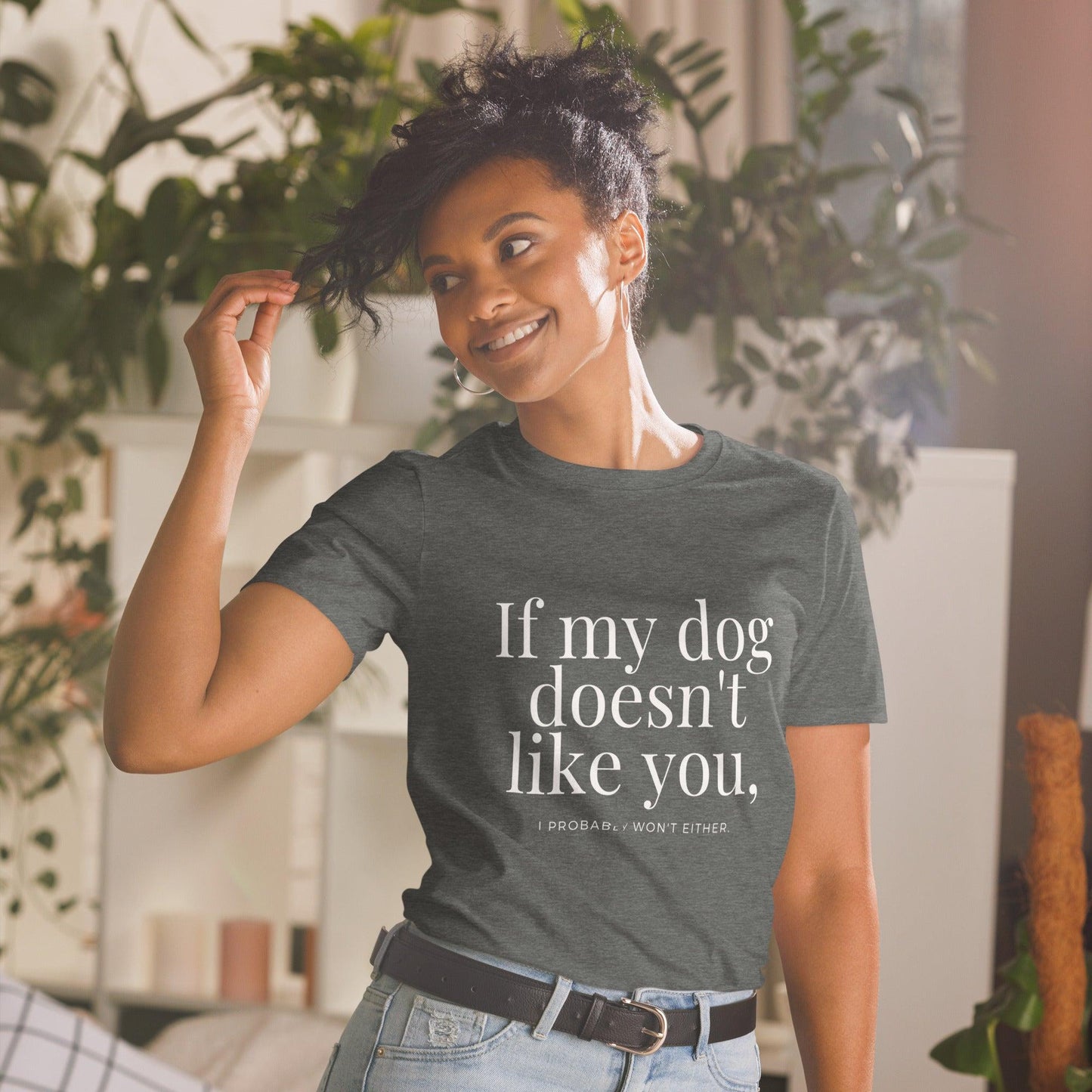 Essential Crew T-Shirt - If my dog doesn't like you (dark)