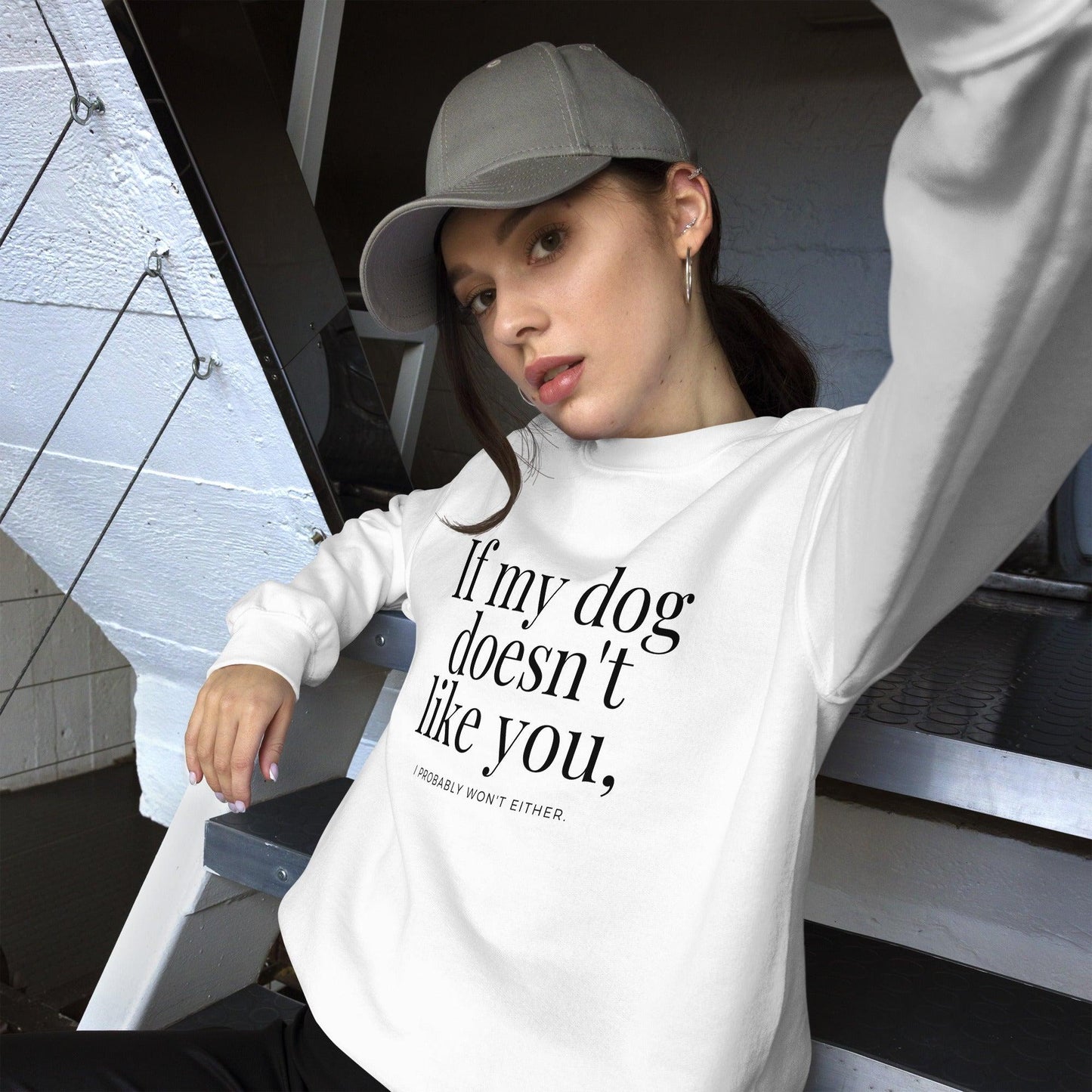 Essential Crew Sweatshirt - If my dog doesn't like you (light)