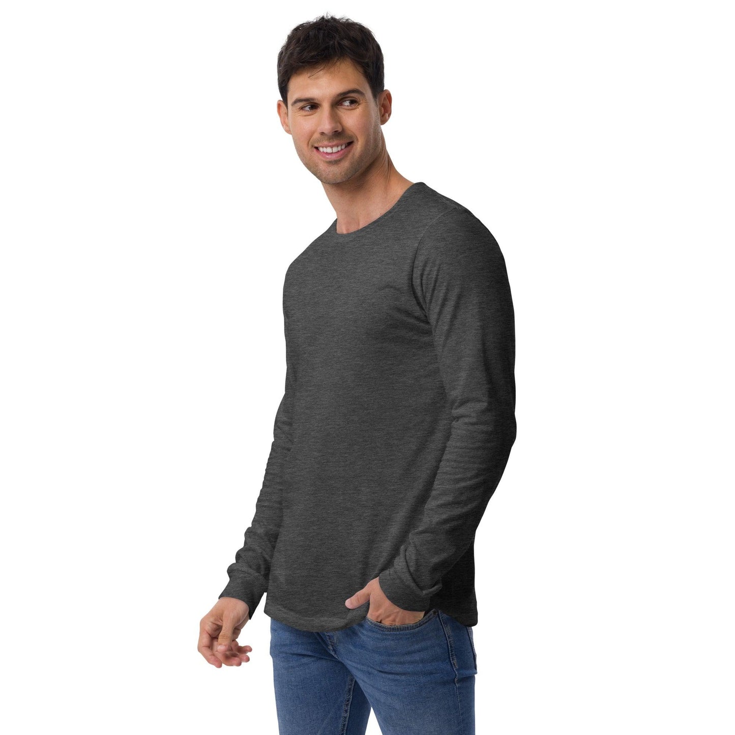 Pristine Premium Heather Crew Long Sleeve Tee