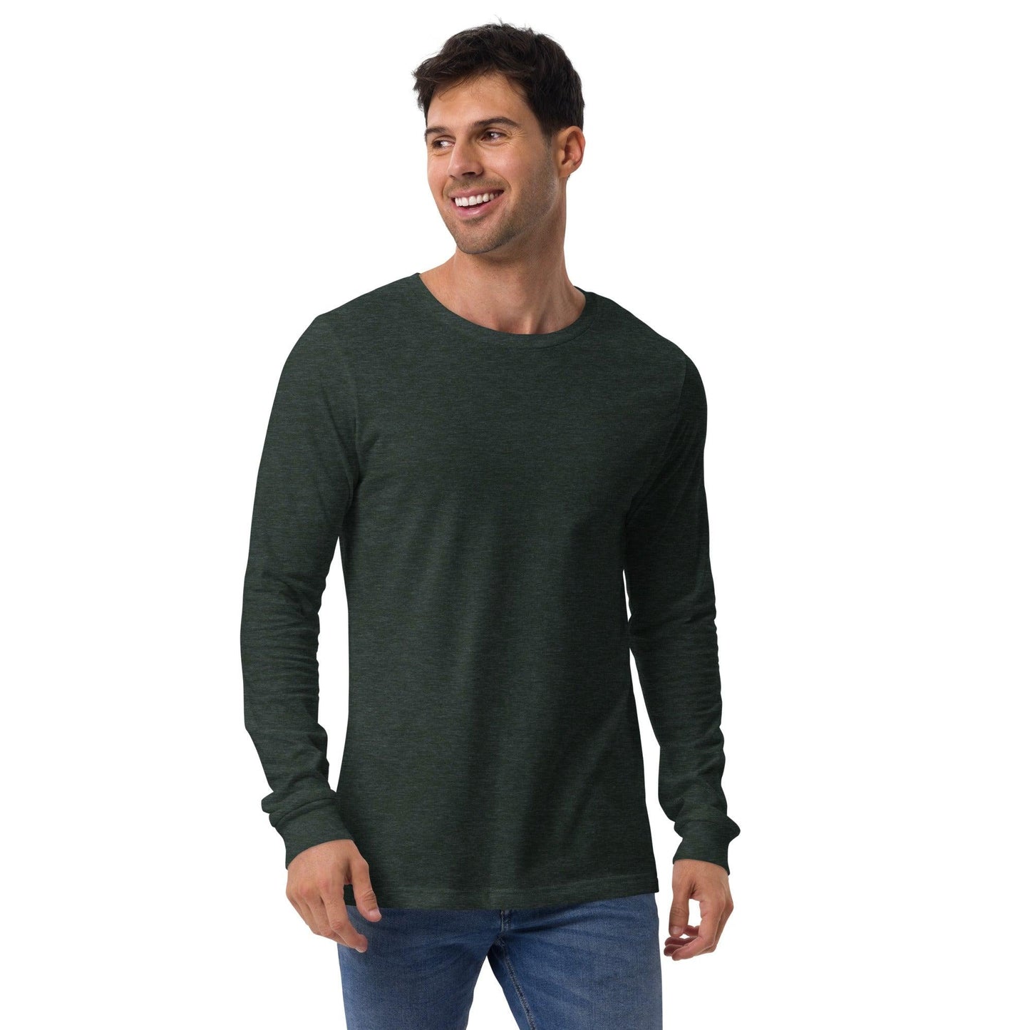 Pristine Premium Heather Crew Long Sleeve Tee