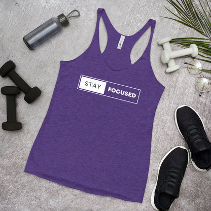 Women's Premium Racerback Tank - Stay Focused