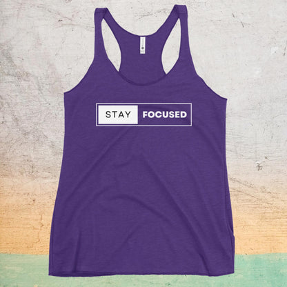 Women's Premium Racerback Tank - Stay Focused